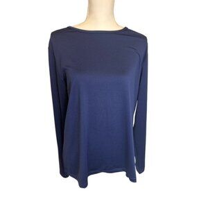Susan Graver Blue Long Sleeve Shirt, Women's L